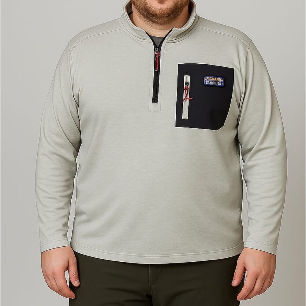 Avalanche Outdoor Mens XXL Off White 1/4 Zip Sweatshirt Pullover Hiking Trail